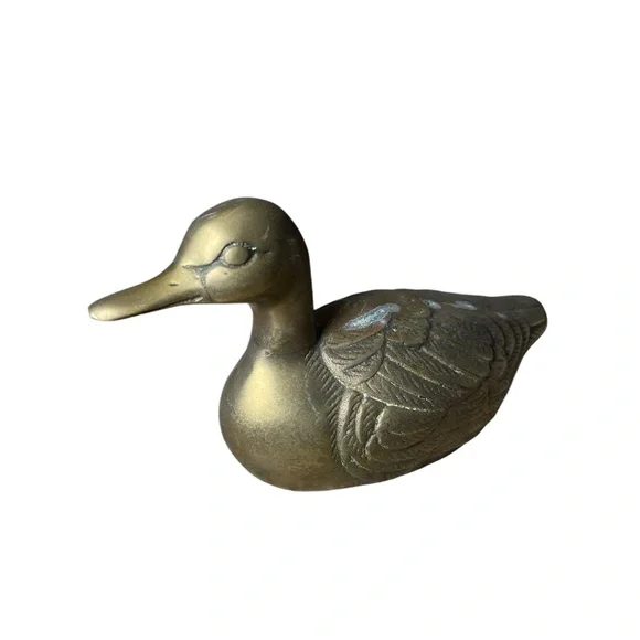 Vintage brass duck figurine decor - Picture 7 of 11
